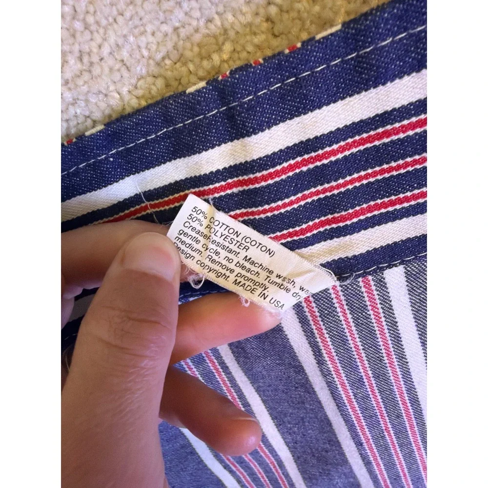 Now Designs Paris Bistro Apron Unisex OS Red White Blue Striped USA Made Retro